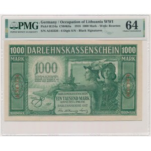 Kowno, 1.000 Mark 1918 - A - 6 digit series - PMG 64