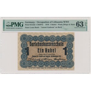 Posen, 1 Ruble 1916 - short clause (P3c) - PMG 63 EPQ
