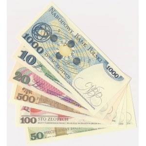 Satz, 10-1.000 Gold 1982-88 (6 Stück)