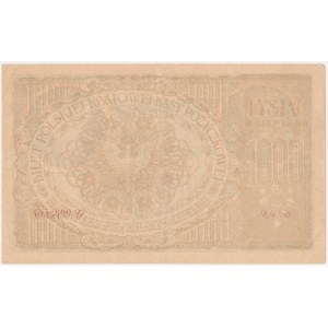 1,000 marks 1919 - Ser. AD - 7 digits -.