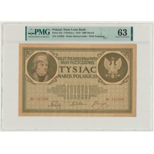 1.000 marks 1919 - pas de désignation de série - PMG 63 - RARE
