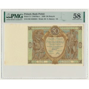 50 zloty 1929 - Ser.EM. - PMG 58