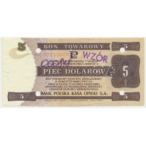 Pewex, 5 USD 1979 - MODEL - HF 0000000 - NENOTOVANÉ