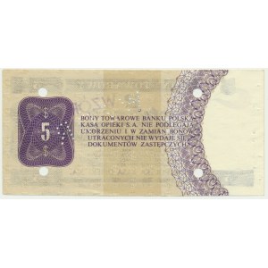 Pewex, 5 USD 1979 - MODEL - HF 0000000 - NENOTOVANÉ