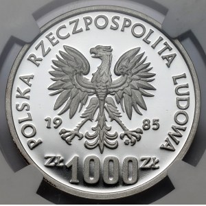 Próba SREBRO 1.000 złotych 1985 Wiewiórka