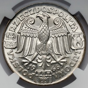 Sample SILVER 100 gold 1966 Mieszko and Dabrowka - heads.