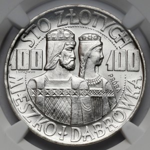 Sample SILVER 100 gold 1966 Mieszko and Dabrowka - half figures