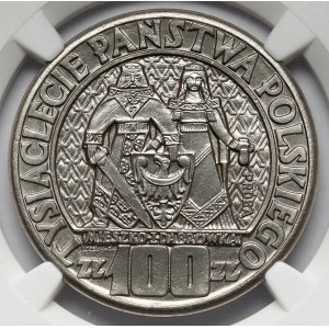 Próba NIKIEL 100 złotych 1960 Mieszko... postacie - z deseniem
