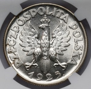Kobieta i kłosy 2 złote 1925 z kropką, Londyn