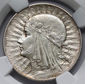 Head of a Woman 5 gold 1932 with sign, Warsaw - rare