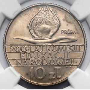 Próba MIEDZIONIKIEL 10 złotych 1973, 200 lat KEN - kaganek