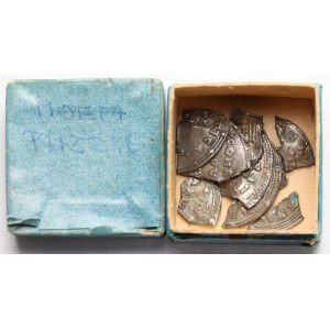MONETA PUZZLE (Bizancjum, Miliaresiony) - pudełko z ułamkami monet ze zbioru Jadwigi Zakrzewskiej-Kleczkowskiej