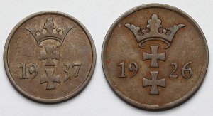 Gdańsk, 1 fenig 1937 i 2 fenigi 1926 - zestaw (2szt)