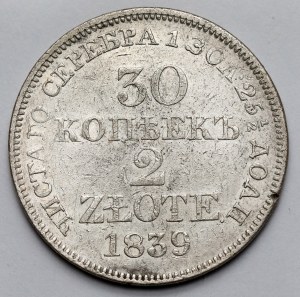 30 kopecks = 2 zlotys 1839 MW, Warsaw