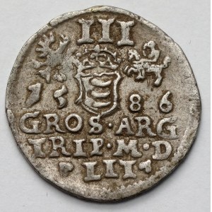 Stefan Batory, Trojak Wilno 1586 - bez herbu - inny