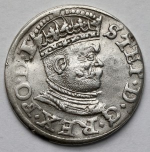 Stefan Batory, Trojak Riga 1586 - testa piccola