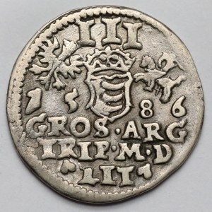 Stefan Batory, Trojak Vilnius 1586 - senza stemma