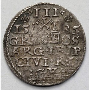 Stefan Batory, Troika Riga 1585 - corona bassa