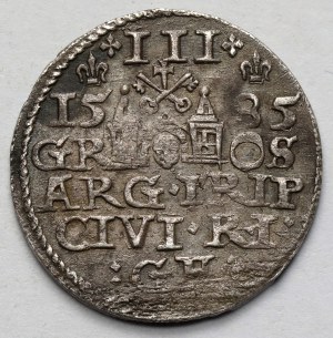 Stefan Batory, Troika Riga 1585 - corona bassa