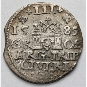 Stefan Batory, Trojak Ryga 1585 - wysoka korona