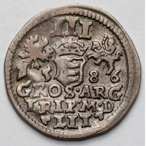 Stefan Batory, Trojak Wilno 1586 - kółka na awersie