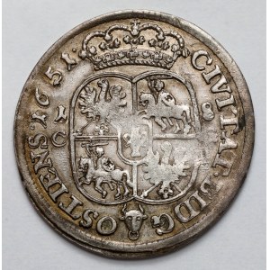 Jan II Kazimierz, Ort Bydgoszcz 1651 - tarcza zaokrąglona