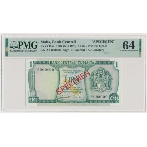 Malta, SPECIMEN 1 Lira 1967