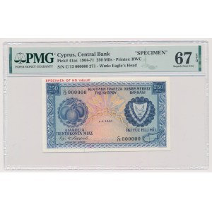 Cyprus, 250 Mils 1964-71 SPECIMEN