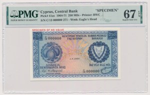 Zypern, SPECIMEN 250 Mils 1964-71