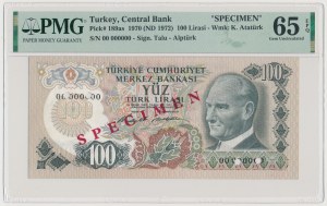 Türkei, SPECIMEN 100 Lirasi 1970 (ND 1972)