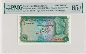 Malaysia, 5 Ringgit ND (1967-72) - SPECIMEN