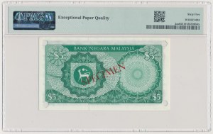 Malaysia, 5 Ringgit ND (1967-72) - SPECIMEN