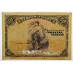 Spain, Front Color Trial Specimen 50 Pesetas 1906