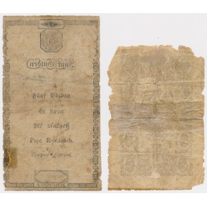 Austria, 5 guilders (Rhenish) 1806 and 1 guilder 1866