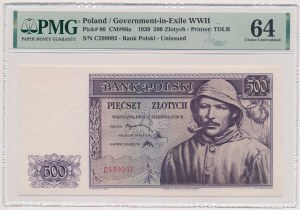 Londyn, 500 złotych 1939 - C