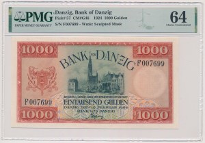 Gdańsk, 1000 guldenów 1924 - F