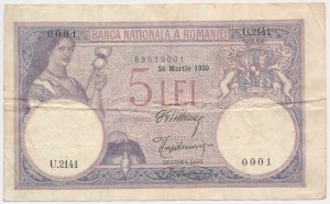 Rumänien, 5 Lei 1920