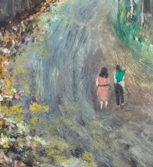 NIEZNANY SYGNATURA, scena uliczna z postaciami