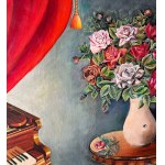 ANONIMO, Composition of flowers and a piano