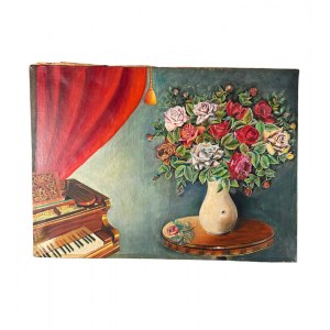 ANONIMO, Composition of flowers and a piano
