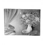 ANONIMO, Composition of flowers and a piano