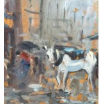 Del Grasso, Small street with figures - Del Grasso