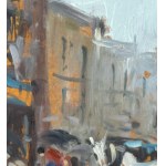 Del Grasso, Small street with figures - Del Grasso