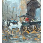 Del Grasso, Small street with figures - Del Grasso