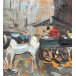 Del Grasso, Small street with figures - Del Grasso