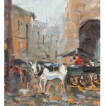 Del Grasso, Small street with figures - Del Grasso
