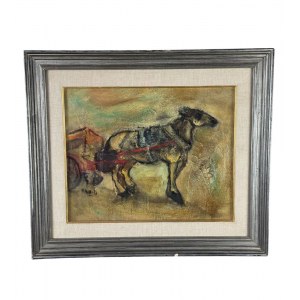 UNIDENTIFIED SIGNATURE, Donkey with a cart