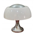 Table lamp in chrome-plated aluminum and plexiglass