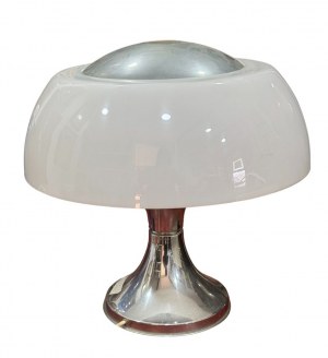 Table lamp in chrome-plated aluminum and plexiglass