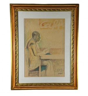 Alberto Sughi, siedzący mężczyzna - Alberto Sughi